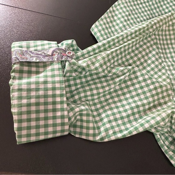 Jared Lang Button Down Shirt Green Pink Checkered Paisley Men's Size XXL Easter - Picture 5 of 9